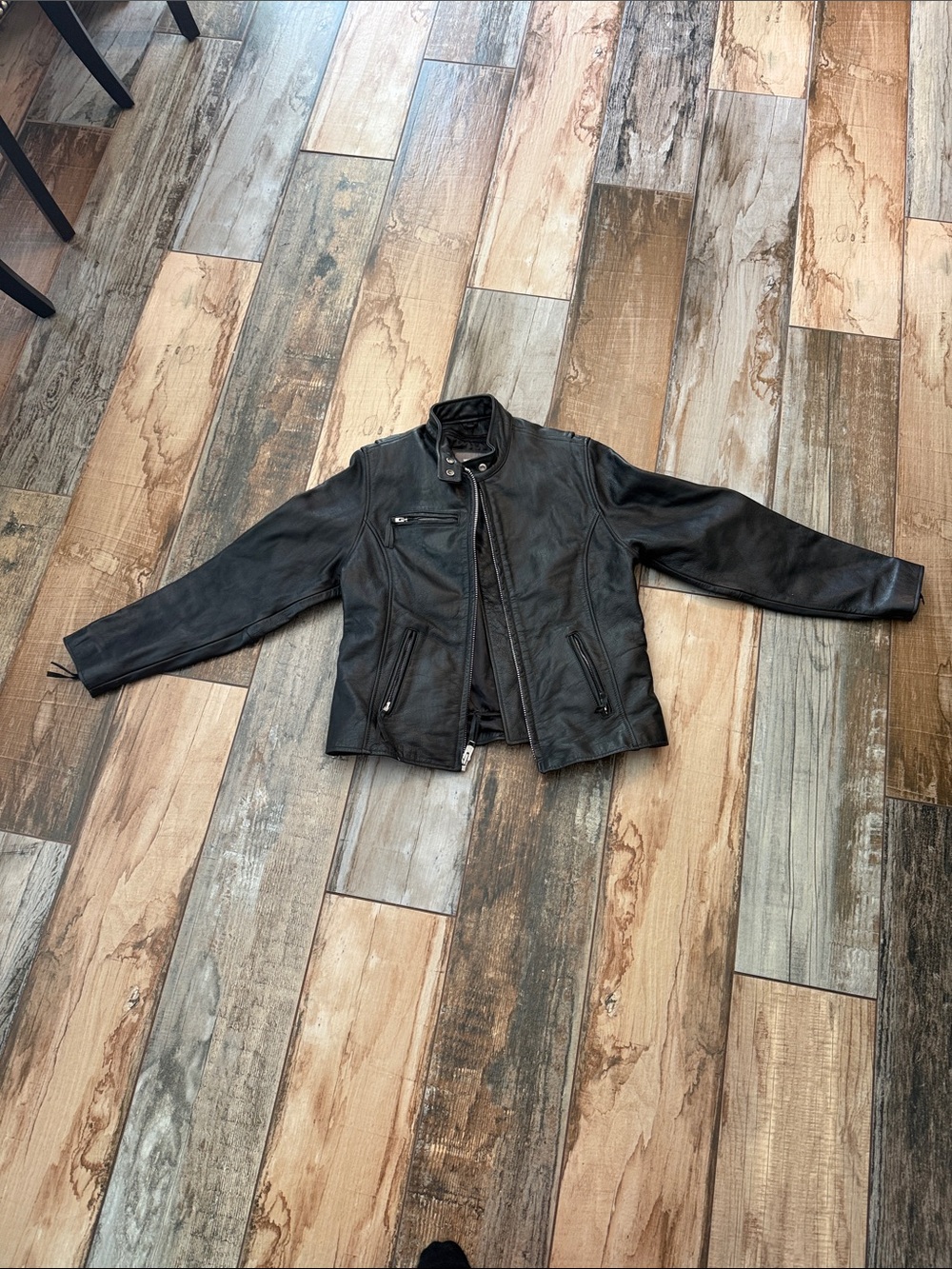 Wilsons Leather Black womans motorcycle Jacket